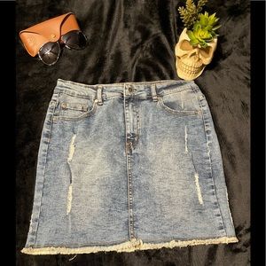 Medium wash denim skirt in size large